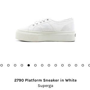 NEVER WORN WHITE PLATFORM SUPERGAS!!!!! Sold out literally everywhere! 💌